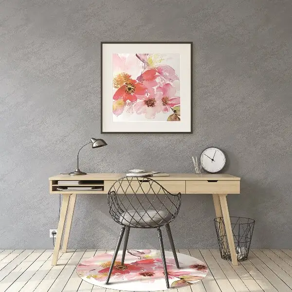 Covoras pentru protectie pardosea flori pastel