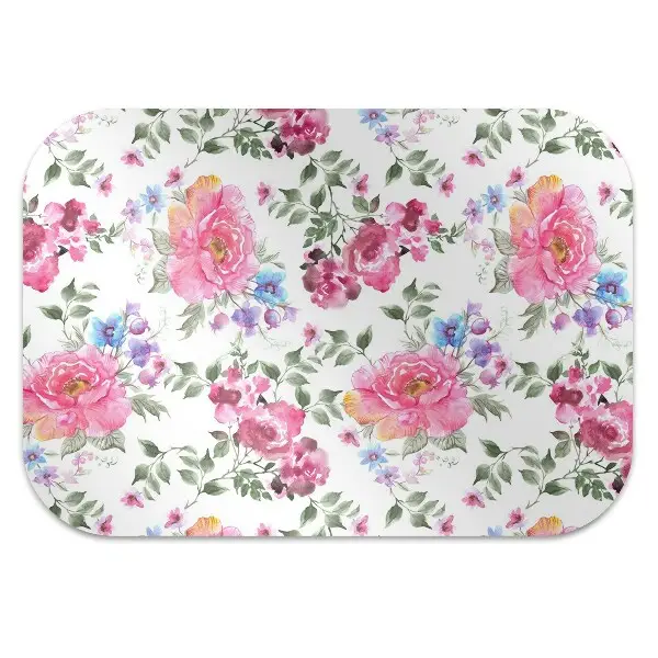 covoras protectie podea flori roz