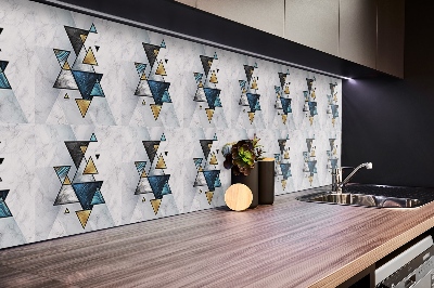 Panou decorativ perete Abstracția triunghiurilor de marmură